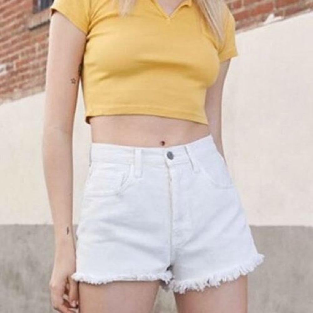 Brandy off white denim shorts